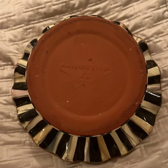 Mackenzie-Childs courtly check fluted cake stand